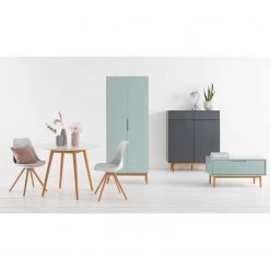 Mørteens Table Lindholm II - Partiellement en chêne massif - Blanc - Diamètre : 100 cm -Luxe Intérieur Magasin 1000008030 200806 11182100002 MOOD DETAILS P000000001000008030 mood