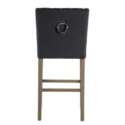 Maison Belfort Chaise de bar Nola - Tissu - Chêne massif - Gris foncé / Chêne foncé -Luxe Intérieur Magasin 1000008130 210126 14505000004 DETAILS P000000001000008130