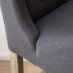 Maison Belfort Chaise de bar Nola - Tissu - Chêne massif - Gris foncé / Chêne foncé -Luxe Intérieur Magasin 1000008130 210301 11225600009 DETAILS P000000001000008130