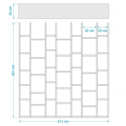 Loftscape Bibliothèque Emporior II - Blanc brillant - Largeur : 211 cm -Luxe Intérieur Magasin 1000036722 190621 12570200031 GALLERYIMAGES P000000001000036722