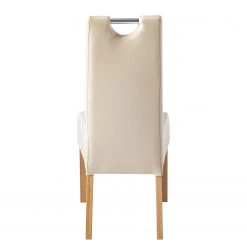 Ars Natura Chaises Lenya (lot de 2) - Imitation cuir beige / Hêtre naturel -Luxe Intérieur Magasin 1000063634 201016 12322300013 DETAILS P000000001000063634
