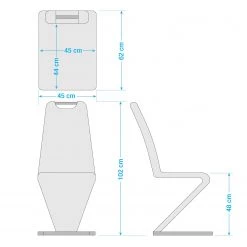 Fredriks Chaise cantilever Amanda II - Noir - Lot de 2 -Luxe Intérieur Magasin 1000063647 201013 14332600044 SKETCH DETAILS P000000001000063647 sketch