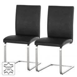 Fredriks Chaises cantilever Augusta I (lot de 2) - Cuir Aude: Noir - Sans accoudoirs -Luxe Intérieur Magasin 1000064492 190617 12534600002 ICON GALLERYIMAGES P000000001000064492 icon seal