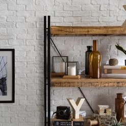 Wolf-Möbel Étagère Iron I - Manguier massif / Fer -Luxe Intérieur Magasin 1000104113 191024 17544300017 MOOD DETAILS P000000001000104113 mood