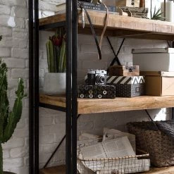 Wolf-Möbel Étagère Iron I - Manguier massif / Fer -Luxe Intérieur Magasin 1000104113 191024 17544300018 MOOD DETAILS P000000001000104113 mood