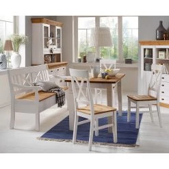 Maison Belfort Table Bergen I - Pin massif - Pin coloris lessivé / Pin blanc - Sans rallonge -Luxe Intérieur Magasin 1000104259 211122 08320300145 MOOD DETAILS P000000001000104259 mood