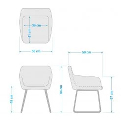Mørteens Chaise à accoudoirs Nicholas IV - Tissu / Métal - Granit / gris-brun antique -Luxe Intérieur Magasin 1000112681 201013 14333600052 SKETCH DETAILS P000000001000112681 sketch