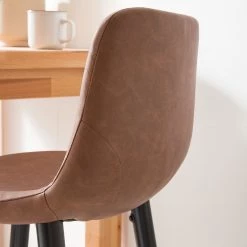 Ars manufacti Chaises de bar Pohang (lot de 2) - Imitation cuir / Métal - Marron / noir -Luxe Intérieur Magasin 1000114116 180927 17554915 GALLERYIMAGES P000000001000114116