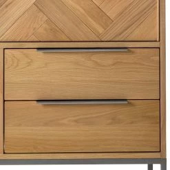 Ars manufacti Commode haute Dharai - Placage en bois véritable / Métal - Chêne / Argenté -Luxe Intérieur Magasin 1000117156 180802 08243706 GALLERYIMAGES P000000001000117156