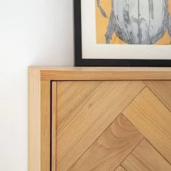 Ars manufacti Commode haute Dharai - Placage en bois véritable / Métal - Chêne / Argenté -Luxe Intérieur Magasin 1000117156 180827 07154814 GALLERYIMAGES P000000001000117156