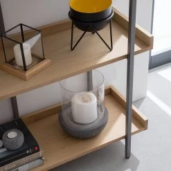 Ars manufacti Bibliothèque Dharai II - Placage en bois véritable / Métal - Chêne / Argenté -Luxe Intérieur Magasin 1000117167 180822 15192614 GALLERYIMAGES P000000001000117167