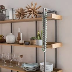 Ars manufacti Bibliothèque Dharai II - Placage en bois véritable / Métal - Chêne / Argenté -Luxe Intérieur Magasin 1000117167 180912 12435707 GALLERYIMAGES P000000001000117167