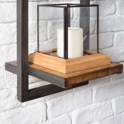 Ars manufacti Étagère murale Manchester - Acacia massif / Métal - Acacia / Anthracite - 22 x 85 cm -Luxe Intérieur Magasin 1000117172 180820 08335910 GALLERYIMAGES P000000001000117172