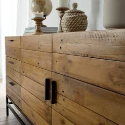 Ars manufacti Buffet Grasby - Pin recyclé / Métal - Pin foncé / Noir -Luxe Intérieur Magasin 1000117185 180911 09581115 MOOD GALLERYIMAGES P000000001000117185 mood