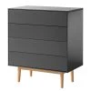 Mørteens Commode Lindholm I - Partiellement en chêne massif - Gris