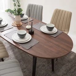 Mørteens Table Gjora II - Partiellement en hévéa massif - Imitation noyer -Luxe Intérieur Magasin 1000123457 200325 14502300008 DETAILS P000000001000123457