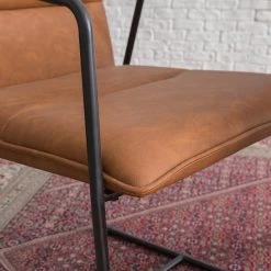 Ars manufacti Chaises à accoudoirs Bex - Imitation cuir / Métal - Marron / Noir -Luxe Intérieur Magasin 1000123758 190329 07150000014 GALLERYIMAGES P000000001000123758