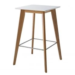 Mørteens Table haute Boddam II - Partiellement en frêne massif - Blanc / Frêne