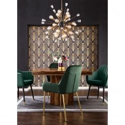 Jack & Alice Chaise avec accoudoirs Leezy G - Chêne massif / Velours - Vert / Noir -Luxe Intérieur Magasin 1000123847 190212 16361000026 MOOD GALLERYIMAGES P000000001000123847 mood