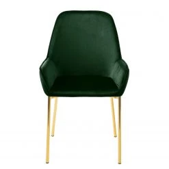 Jack & Alice Chaises capitonnées Evy (lot de 2) - Velours / Métal - Doré - Velours Sua: Vert foncé -Luxe Intérieur Magasin 1000125820 190130 08544700010 GALLERYIMAGES P000000001000125820