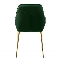 Jack & Alice Chaises capitonnées Evy (lot de 2) - Velours / Métal - Doré - Velours Sua: Vert foncé -Luxe Intérieur Magasin 1000125820 190130 08544800012 GALLERYIMAGES P000000001000125820