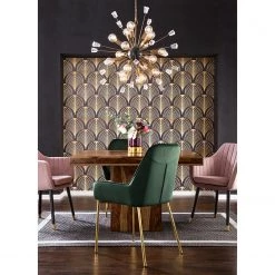 Jack & Alice Chaises capitonnées Evy (lot de 2) - Velours / Métal - Doré - Velours Sua: Vert foncé -Luxe Intérieur Magasin 1000125820 190212 16361000029 MOOD GALLERYIMAGES P000000001000125820 mood