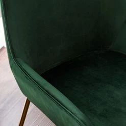 Jack & Alice Chaises capitonnées Evy (lot de 2) - Velours / Métal - Doré - Velours Sua: Vert foncé -Luxe Intérieur Magasin 1000125820 190327 07471800003 GALLERYIMAGES P000000001000125820
