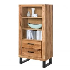 Naturoo Bibliothèque Loxton - Partiellement en chêne massif / Métal - Chêne / Noir