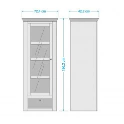 Fredriks Vitrine Lorida I - Imitation pin blanc / Imitation chêne -Luxe Intérieur Magasin 1000135248 191023 08592400035 SKETCH DETAILS P000000001000135248 sketch