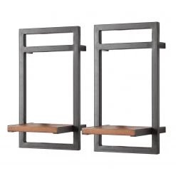 Ars manufacti Étagères murales Manchester (3 éléments) - Acacia massif / Métal - Acacia / Anthracite -Luxe Intérieur Magasin 1000135859 190516 13360300005 GALLERYIMAGES P000000001000135859