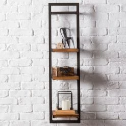 Ars manufacti Étagères murales Manchester (3 éléments) - Acacia massif / Métal - Acacia / Anthracite -Luxe Intérieur Magasin 1000135859 190516 13360300008 GALLERYIMAGES P000000001000135859