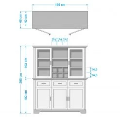 Ridgevalley Vaisselier Jasmund - Imitation pin blanc -Luxe Intérieur Magasin 1000136054 190405 14520500023 GALLERYIMAGES P000000001000136054