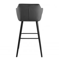 Mørteens Chaises de bar Nicholas III - Velours / Chêne massif - Noir - Gris foncé - Lot de 2 -Luxe Intérieur Magasin 1000138436 181119 16065763 GALLERYIMAGES P000000001000138436