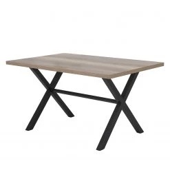Mooved Table Conway - Métal - Noir - Imitation chêne sauvage