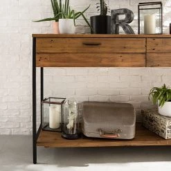 Ars manufacti Console Grasby - Pin massif / Métal - Pin / Noir -Luxe Intérieur Magasin 1000147156 190730 13021900010 MOOD DETAILS P000000001000147156 mood