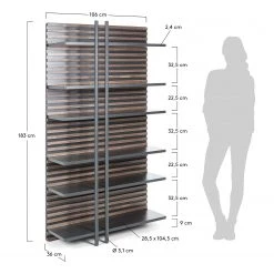 Norrwood Étagère Kipra - Noyer contreplaqué - Graphite -Luxe Intérieur Magasin 1000150218 181214 16440300044 GALLERYIMAGES P000000001000150218