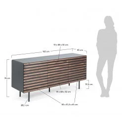 Norrwood Enfilade Kipra - Noyer contreplaqué - Graphite -Luxe Intérieur Magasin 1000150226 181214 16440300080 GALLERYIMAGES P000000001000150226