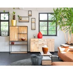 Red Living Étagère Mello IV - Acacia massif - Acacia naturel / Noir -Luxe Intérieur Magasin 1000150345 181212 12361800006 MOOD GALLERYIMAGES P000000001000150345 mood