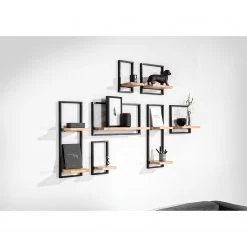 Red Living Étagère Mello IV - Acacia massif - Acacia naturel / Noir -Luxe Intérieur Magasin 1000150345 200302 15283300008 MOOD DETAILS P000000001000150345 mood