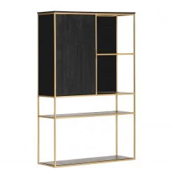 Jack & Alice Buffet haut Harbin - Acacia massif - Acacia noir / Doré