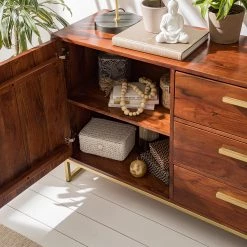 Jack & Alice Buffet Loga - Acacia massif / Fer - Acacia brun -Luxe Intérieur Magasin 1000153425 190925 06220300016 DETAILS P000000001000153425