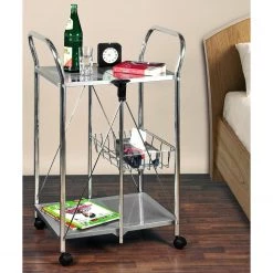 WENKO Desserte Sunny - Métal - Argenté -Luxe Intérieur Magasin 1000160249 190215 07293400038 GALLERYIMAGES P000000001000160249