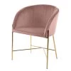 Jack & Alice Chaise à accoudoirs Norwen II - Velours/ Métal - Rose vieilli