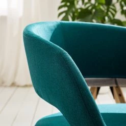 Mørteens Chaise à accoudoirs Buggio - Tissu / Hévéa massif - Tissu Cors: Pétrole - 1 chaise -Luxe Intérieur Magasin 1000164525 210208 08242400029 DETAILS P000000001000164525