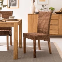 Wolf-Möbel Chaises Bali II (lot de 2) - Rotin / Bois de suar massif - Marron / Suar -Luxe Intérieur Magasin 1000164657 190909 12382000014 MOOD DETAILS P000000001000164657 mood