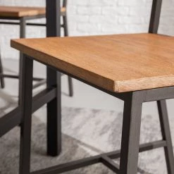 Ars manufacti Chaises Manchester II (lot de 2) - Acacia massif / Métal - Acacia / Noir -Luxe Intérieur Magasin 1000164684 191111 08414100004 DETAILS P000000001000164684