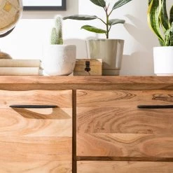 Ars Natura Buffet Vardo - Acacia massif / Métal - Acacia / Noir -Luxe Intérieur Magasin 1000166791 191030 08503100008 DETAILS P000000001000166791