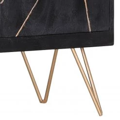 Jack & Alice Commode Towa II - Acacia massif / Métal - Noir / Or -Luxe Intérieur Magasin 1000172961 190503 07493600062 GALLERYIMAGES P000000001000172961