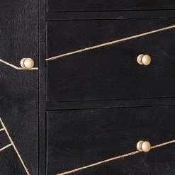 Jack & Alice Commode Towa I - Acacia massif / Métal - Noir / Or -Luxe Intérieur Magasin 1000172962 190503 07493600067 GALLERYIMAGES P000000001000172962