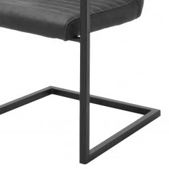 Ars manufacti Chaise à accoudoirs Finga I - Imitation cuir / Acier - Noir mat - Cuir synthétique Kasai: Gris - Noir -Luxe Intérieur Magasin 1000176441 190704 15303100034 DETAILS P000000001000176441